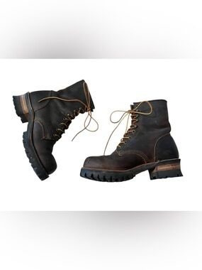 Vintage Durango Women’s Brown Lace-Up Logger Work Boots with Lug Sole Sz 8